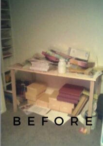 messy closet before photo