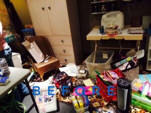 disorganized craft room