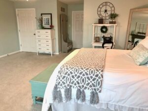 finished organized bedroom
