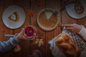 Family enjoying Thanksgiving meal that was planned/organized