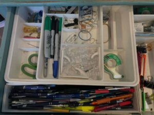 messy junk drawer