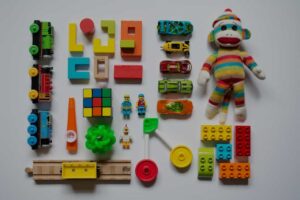 organized colorful children's toys