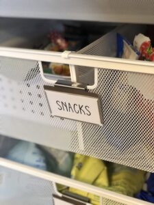 elfa drawers labeled