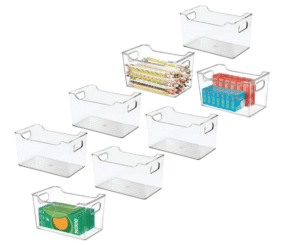 Organization Bin Basket with Handles - for Cabinets, Closets, Drawers, Desks, Tables, Workspace-Cube-10-Inches-Wide