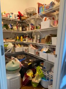 messy walk-in pantry