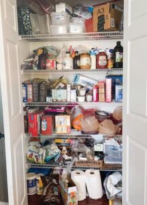 cluttered pantry