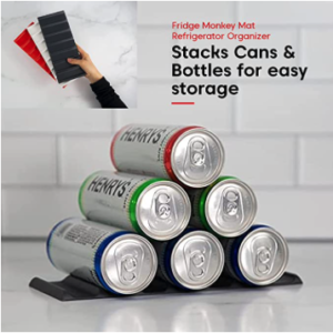 Fridge Monkey Mat Refrigerator Organizer-Stacks Cans Bottles Storage