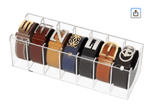 acrylic belt organizer