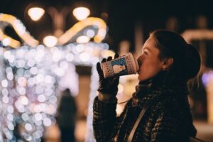 Woman relaxing during the holidays