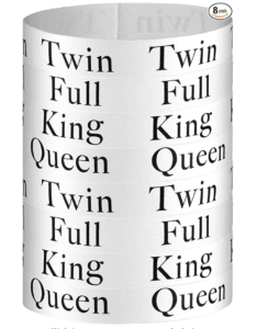 bed sheet storage organizer straps with size labels