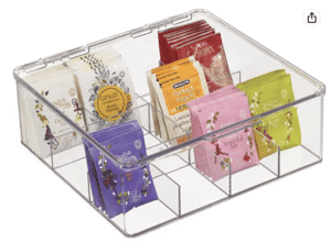 acrylic tea organizer with lid
