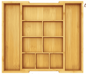 expandable bamboo drawer organizer