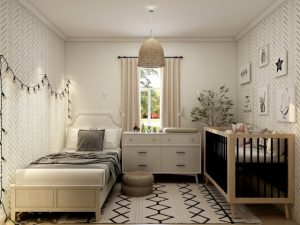 Clean and organized bedroom