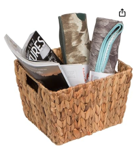 11.5"L x 10"W x 8"H Hyacinth Storage Basket with Handles