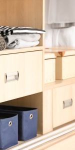organized and clean closet organized by home organizing company