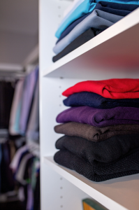 closet organized by St. Louis home organizer Susan Stewart